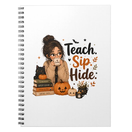 Carnet de notes en spirale pour l'Halloween Enseig (Devant)