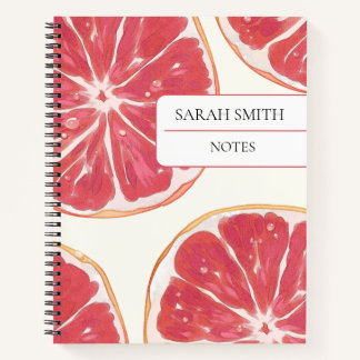Carnet de notes esthétique au pamplemousse personn