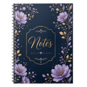 Carnet de Notes Fleuris Lavande Élégant (Devant)
