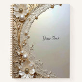 Carnet de notes Fleurs Blanches Modernes Perles (Devant)