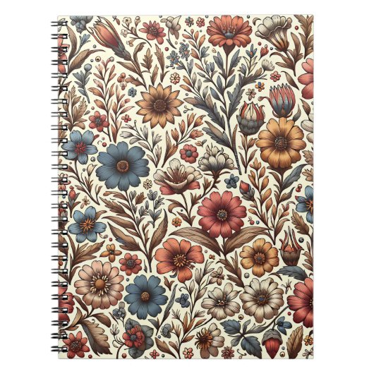 Carnet de notes Fleurs de prairie rustique (Devant)