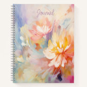 Carnet de notes floral abstrait aquarelle (Devant)