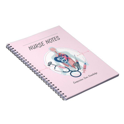 Carnet de notes infirmières rose (Côté Droit)