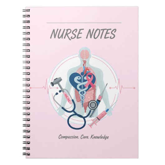 Carnet de notes infirmières rose (Devant)