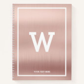 Carnet de notes initial de monogramme rose simple (Devant)