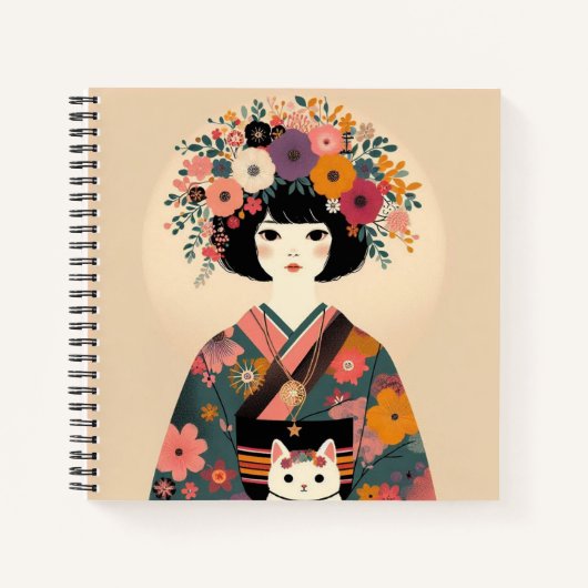 Carnet de notes “Jeune femme au kimono“ (Devant)