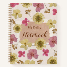 Carnet de notes journalier floral vintage