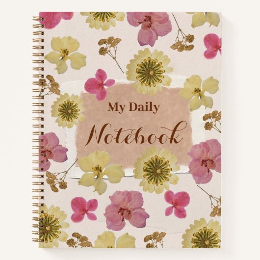 Carnet de notes journalier floral vintage (Devant)