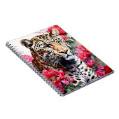 Carnet de notes Léopard parmi les fleurs de pivoin (Côté Droit)