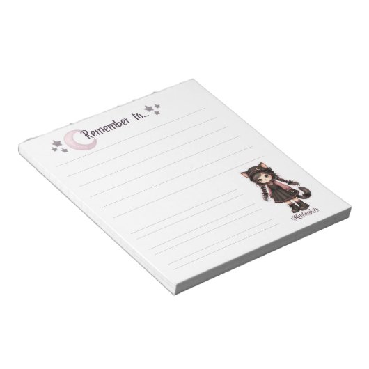 Carnet de notes Lune Chat Gothique - N'oublie pas (Incliné)