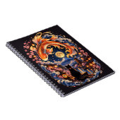 Carnet de notes Lune Chat & Poisson Koi Japonais (Côté Droit)