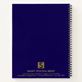 Carnet de notes Luxe Bleu Or Cadeau Professionnel (Dos)
