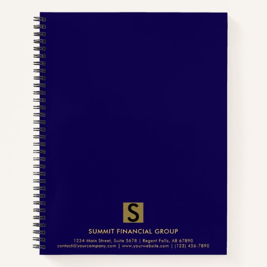 Carnet de notes Luxe Bleu Or Cadeau Professionnel (Devant)