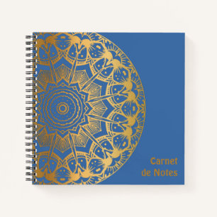 Carnet de Notes Mandala couleur Or et motif Cuir