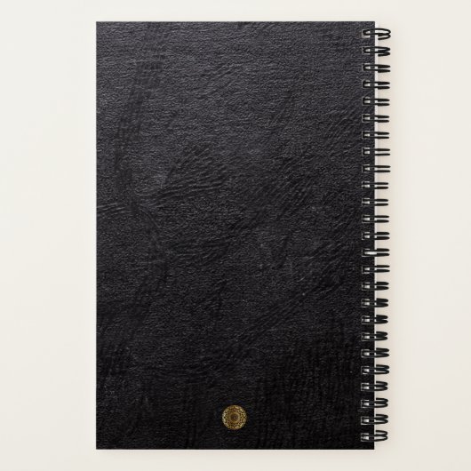 Carnet de Notes Mandala couleur Or et motif Cuir (Verso)