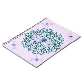 Carnet de notes Mandala Libellule Rose Bleu Violet (Côté gauche)
