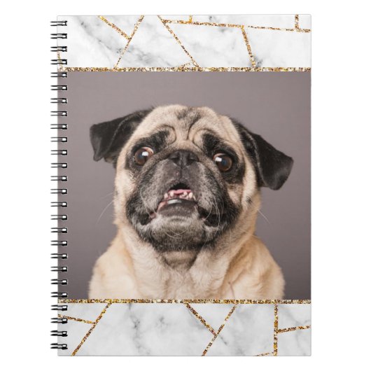 Carnet de notes Marbre Paillettes Chien Maison Déc (Devant)