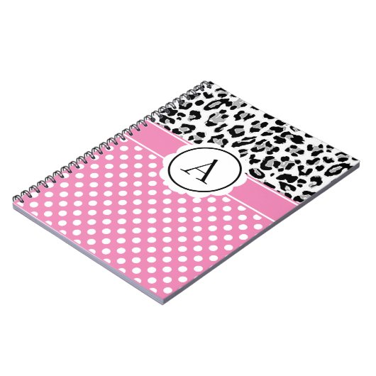 Carnet de notes monogrammé avec des points et des  (Côté gauche)