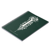 Carnet de notes monogramme botanique en linogravur (Côté gauche)