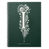 Carnet de notes monogramme botanique en linogravur (Devant)