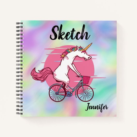 Carnet de notes Monogramme de vélo Licorne (Devant)