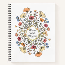 Carnet de notes motivant à motif floral élégant