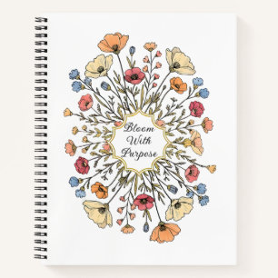 Carnet de notes motivant à motif floral élégant