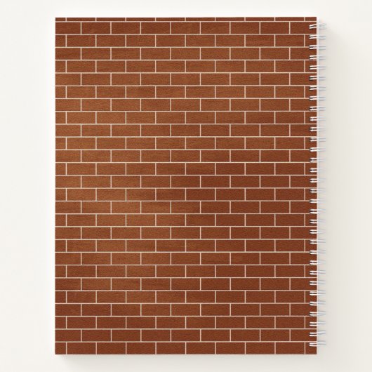 Carnet de notes Mur de Briques avec Texte personna (Dos)