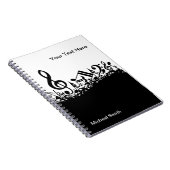 Carnet de notes musicales avec le nom fait sur (Côté Droit)