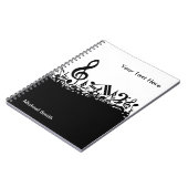 Carnet de notes musicales avec le nom fait sur (Côté gauche)