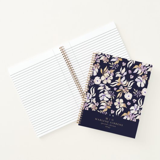Carnet de notes Navy Gold Floral (Intérieur)