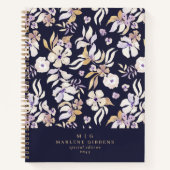 Carnet de notes Navy Gold Floral (Devant)