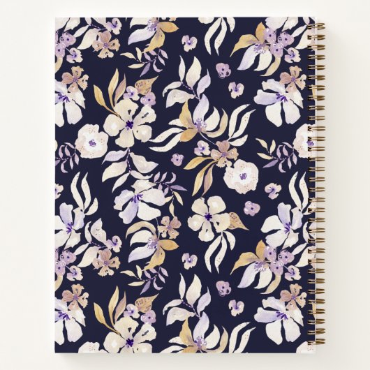Carnet de notes Navy Gold Floral (Dos)
