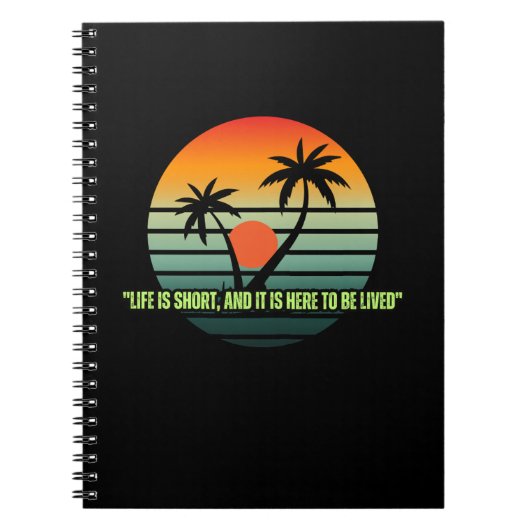 Carnet de notes noir design citations (Devant)