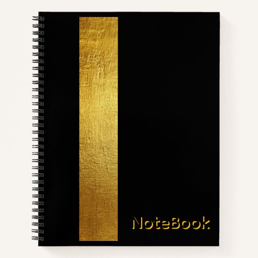 Carnet de notes noir et or pailleté de luxe (Devant)