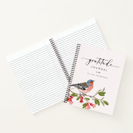 Carnet de notes Nom Feuillage Oiseau Gratitude (Intérieur)