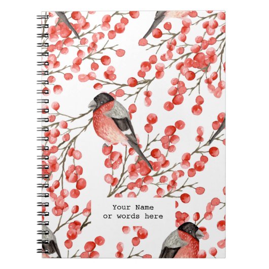 carnet de notes oiseaux et baies (Devant)