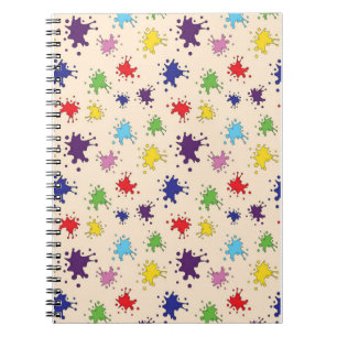 Carnet de notes palette d'artiste avec éclaboussur