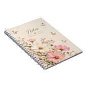 Carnet de notes Papillon Floral Rose – (Côté Droit)