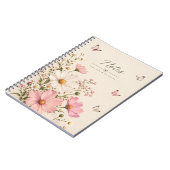 Carnet de notes Papillon Floral Rose – (Côté gauche)