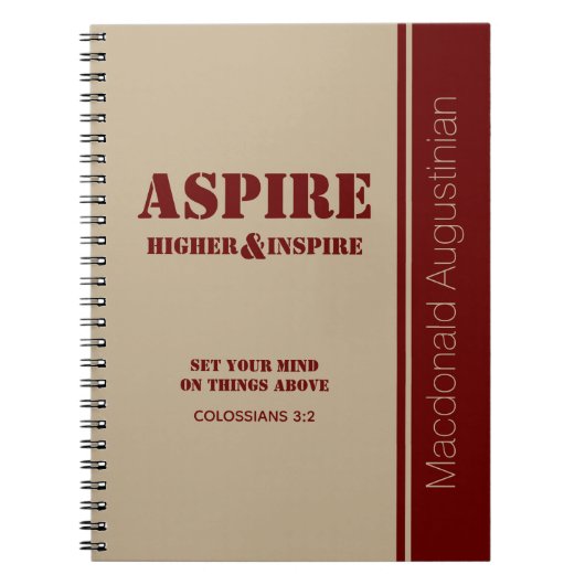 Carnet de notes personnalisé ASPIRE inspirant (Devant)