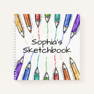 Carnet de notes personnalisé avec crayons de coul