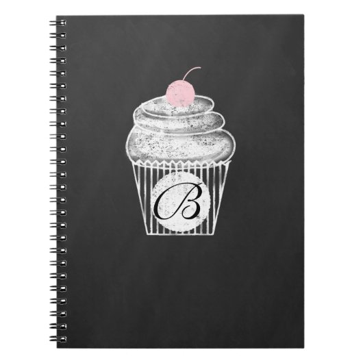Carnet de notes personnalisé Chalkboard Cupcake Ch (Devant)