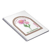 Carnet de notes personnalisé sur la fleur du mois  (Côté Droit)