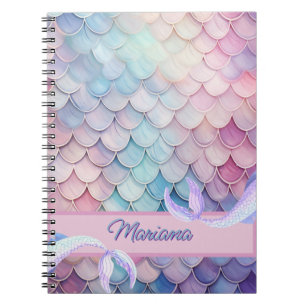Carnet de notes photo avec nom Sirène Lilas