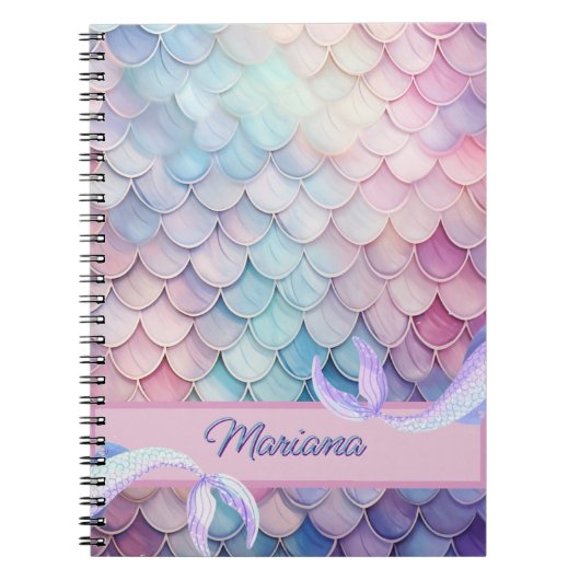 Carnet de notes photo avec nom Sirène Lilas (Devant)