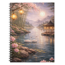 Carnet de notes photo en spirale Lac aux cygnes Ce