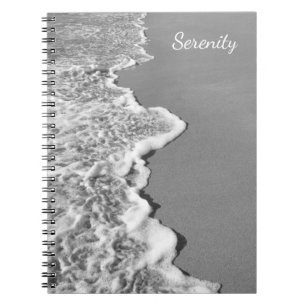Carnet de notes photo en spirale noir et blanc du