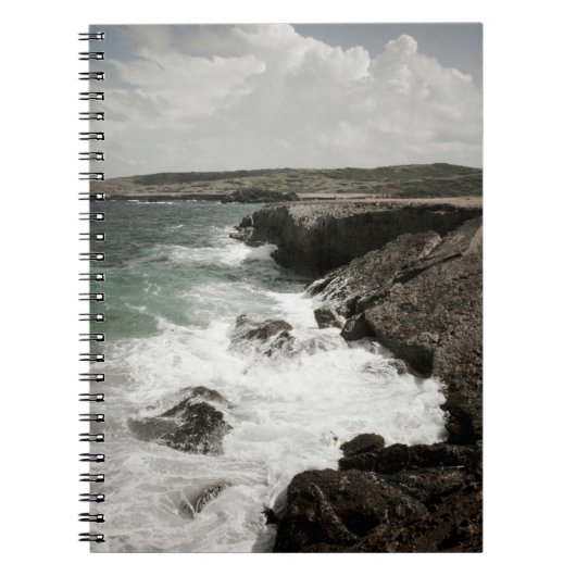 Carnet de notes photo en spirale Vagues côtières d (Devant)
