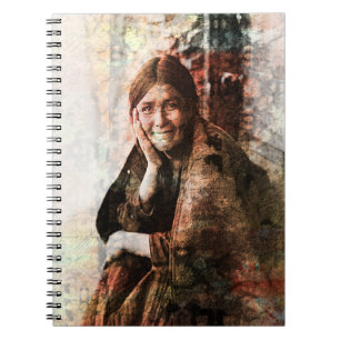 Carnet de notes photo spirale amérindien abstrait